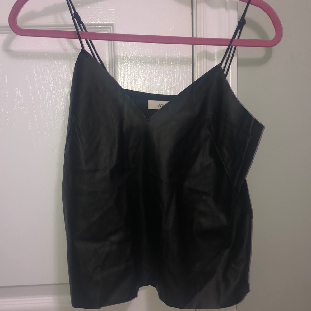 Black pleather tank